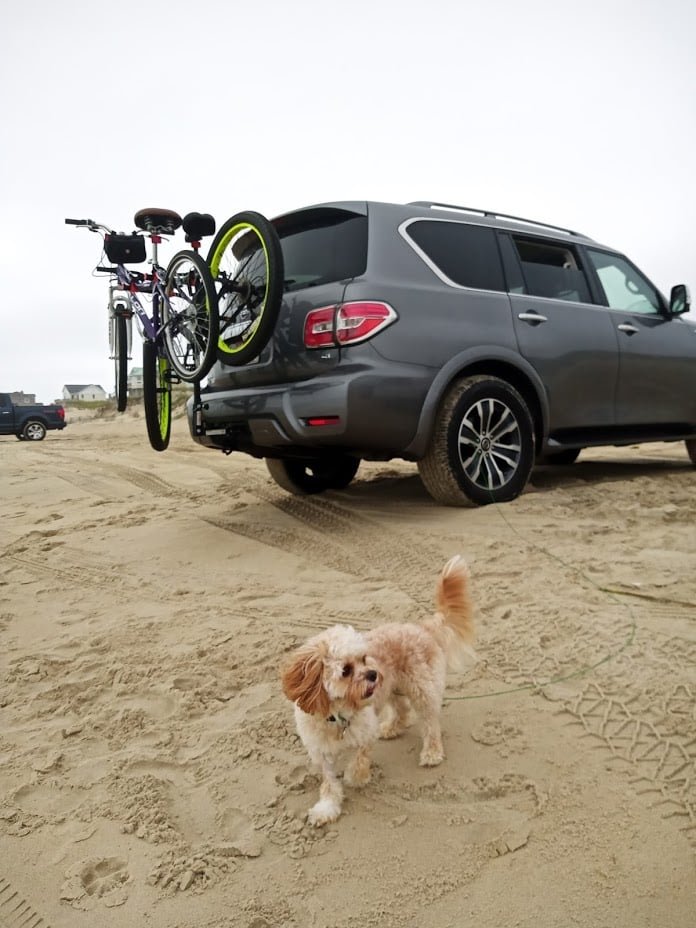 Vehicle parked on the beach