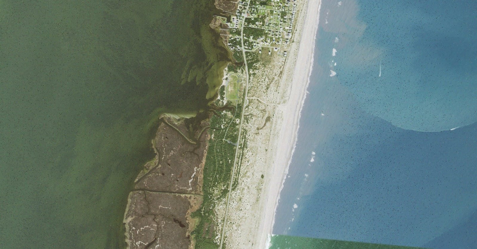 USGS aerial orthoimagery of the Salvo, Hatteras Island shoreline served by Ramp 25