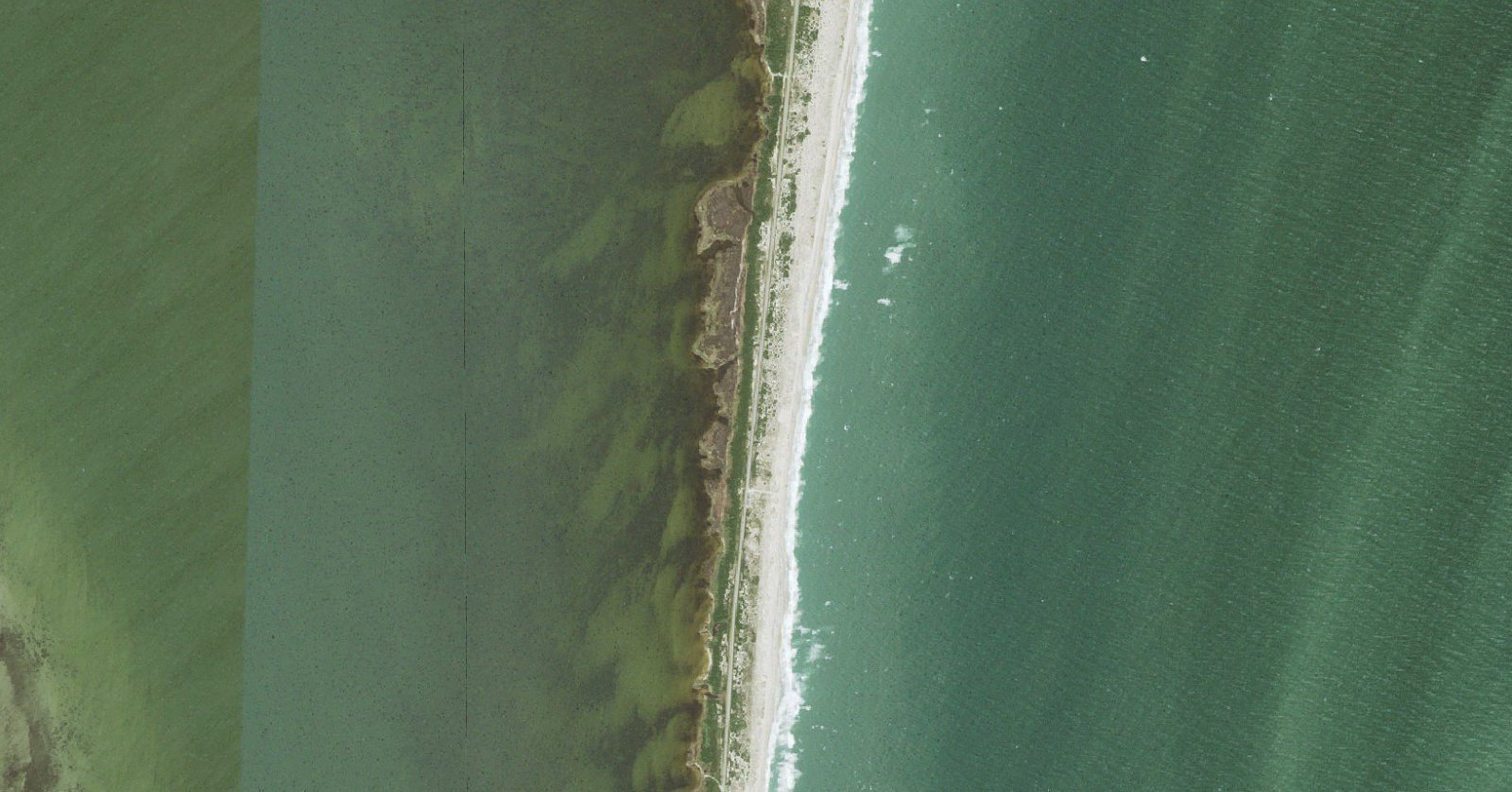 USGS aerial orthoimagery of the between Salvo and Avon, Hatteras Island shoreline served by Ramp 30
