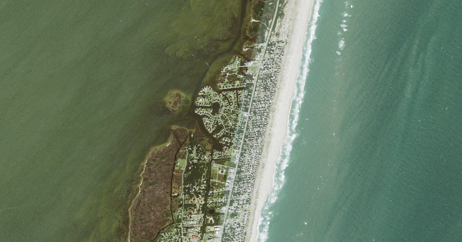 USGS aerial orthoimagery of the north Avon, Hatteras Island shoreline served by Ramp 34