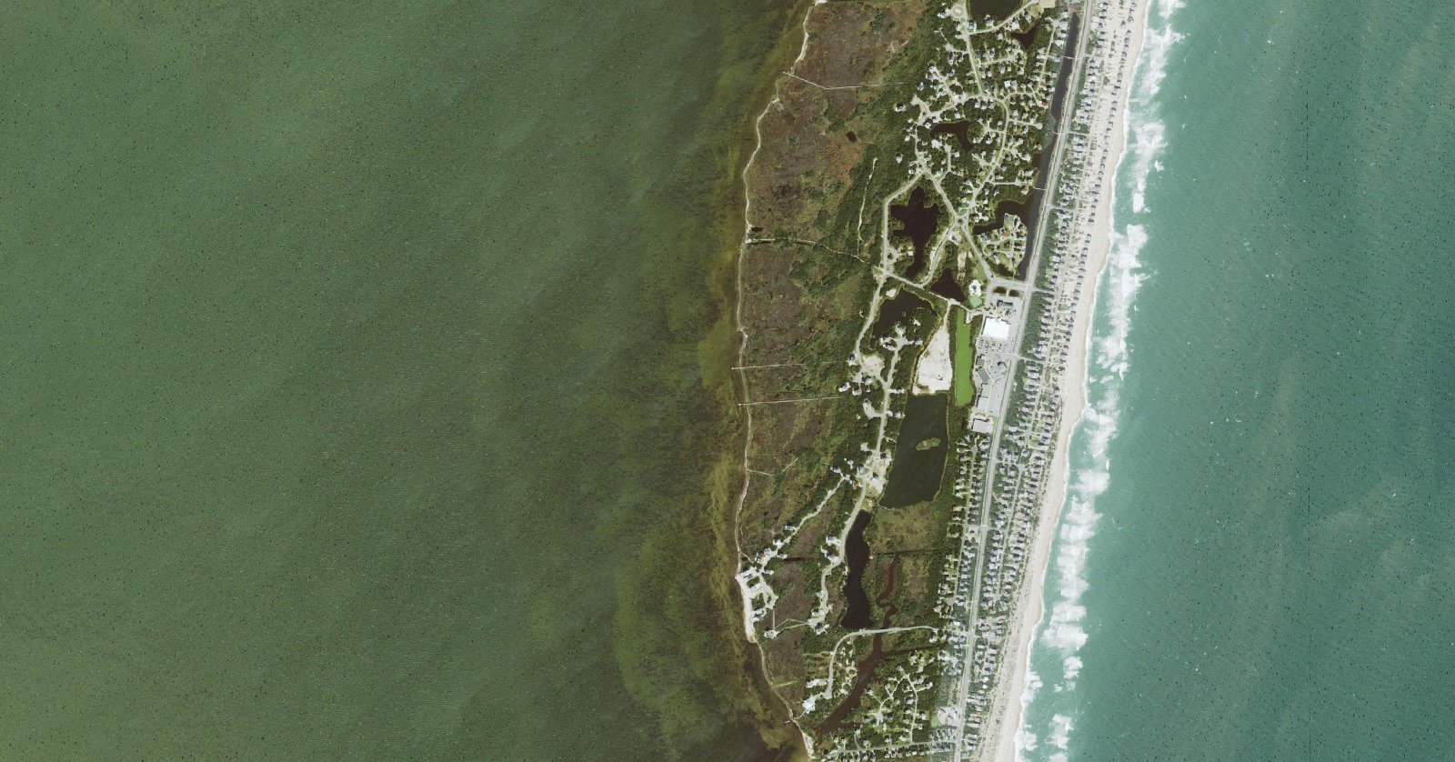 USGS aerial orthoimagery of the south Avon, Hatteras Island shoreline served by Ramp 38