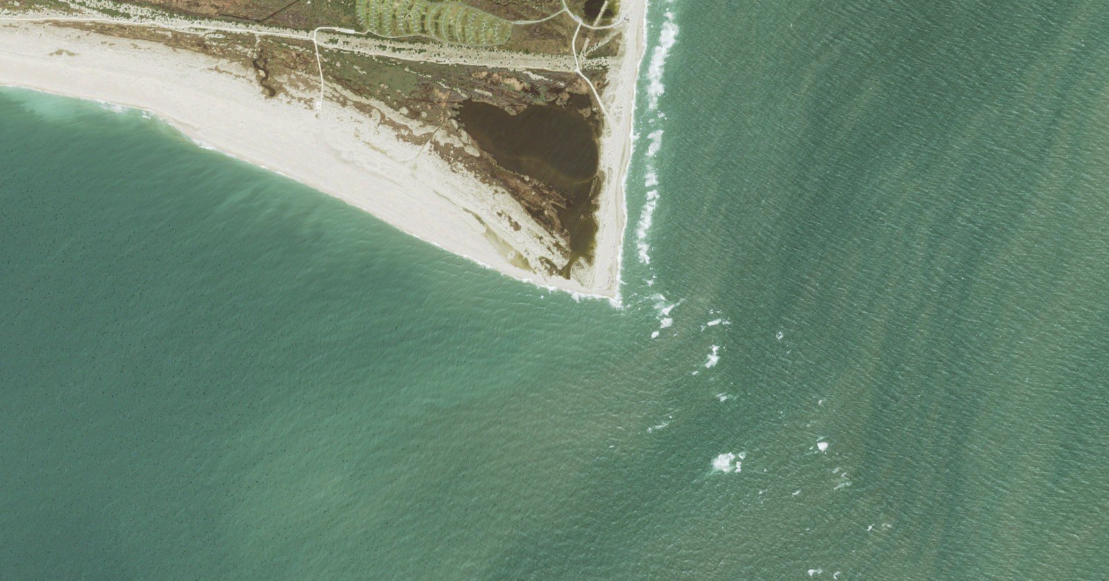USGS aerial orthoimagery of the Cape Point, Buxton shoreline served by Ramp 44