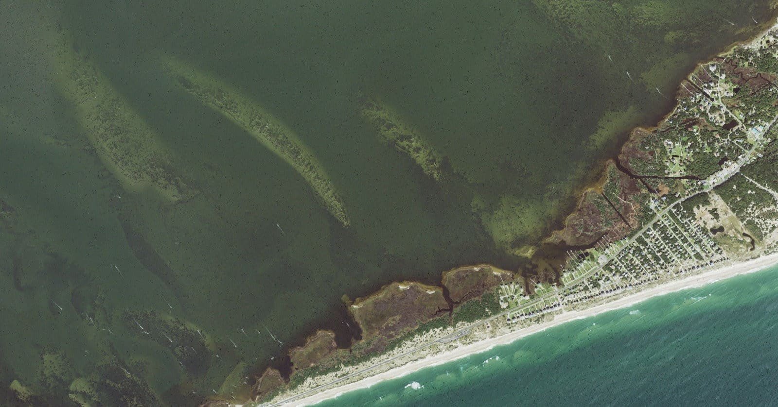 USGS aerial orthoimagery of the Frisco, Hatteras Island shoreline served by Ramp 49