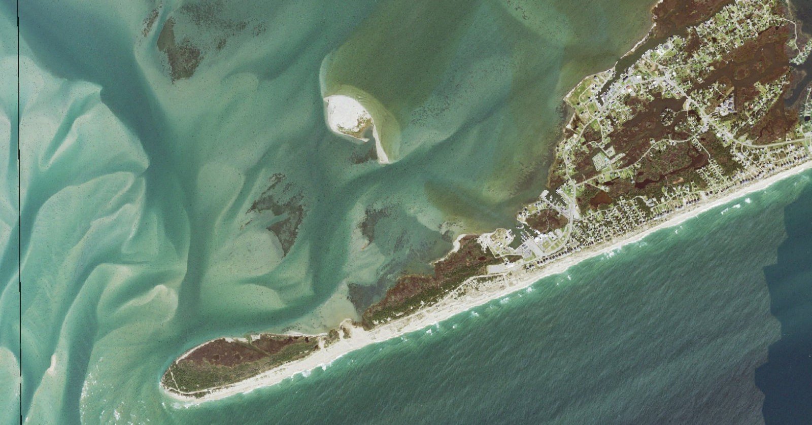 USGS aerial orthoimagery of the Hatteras Village and Hatteras Inlet shoreline served by Ramp 55