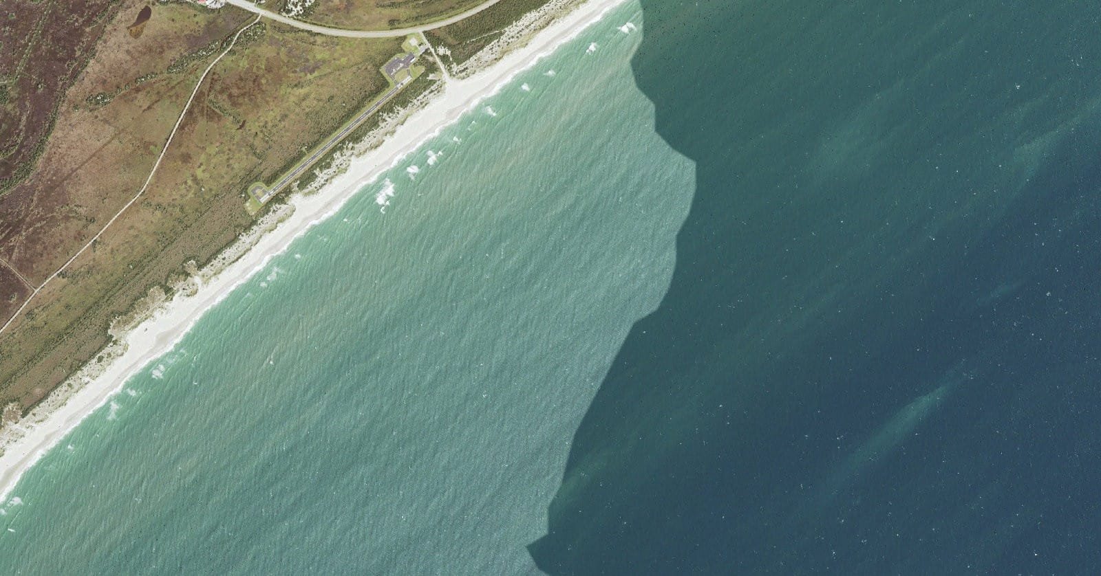 USGS aerial orthoimagery of the southern Ocracoke Island shoreline served by Ramp 70