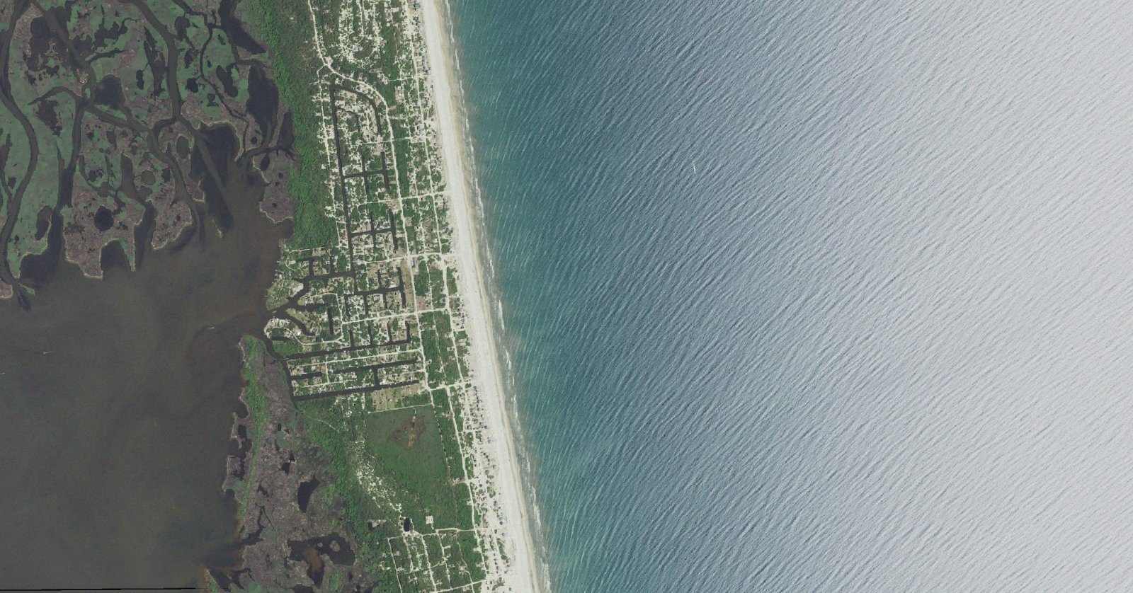 USGS aerial orthoimagery of the Currituck 4x4 corridor north of Corolla
